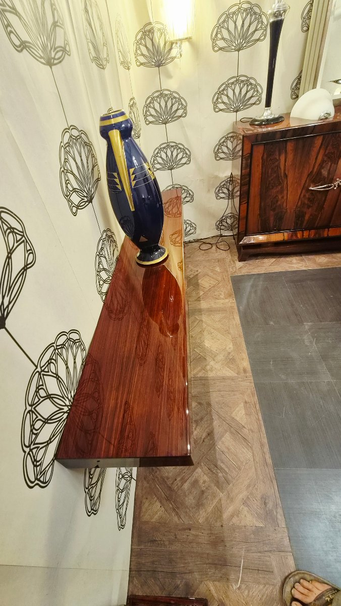 Art Deco Side Tables Made Of Indian Rosewood (pair)-photo-7