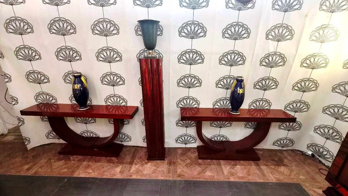 Art Deco Side Tables Made Of Indian Rosewood (pair)