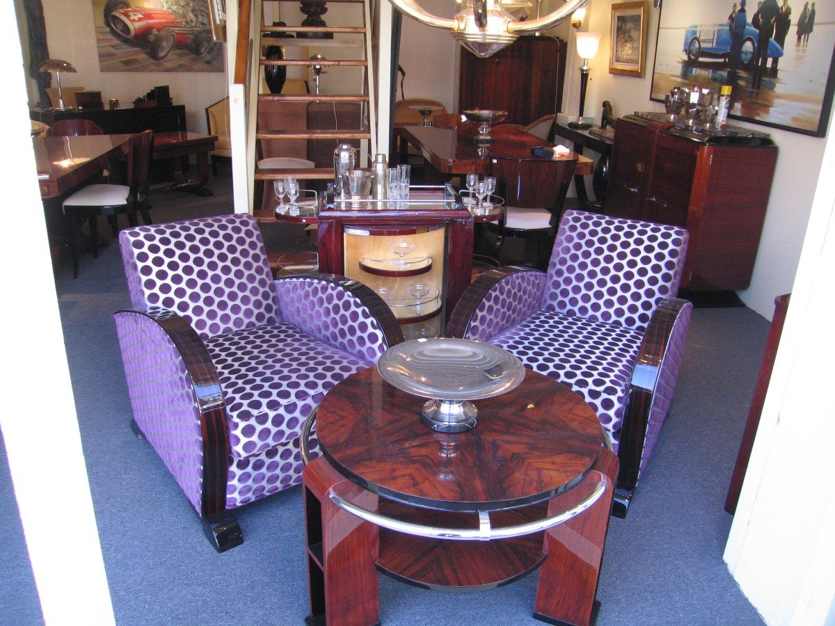 Art Deco Club Armchairs In Macassar Ebony