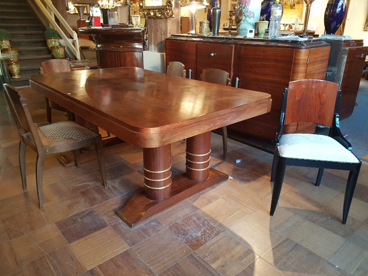 Art Deco Dining Table In Rio Rosewood-photo-4