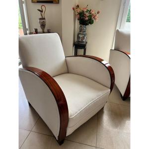 Pair Of Art Deco Rosewood Armchairs From Rio 