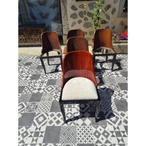 Chaises gondoles art deco en palissandre