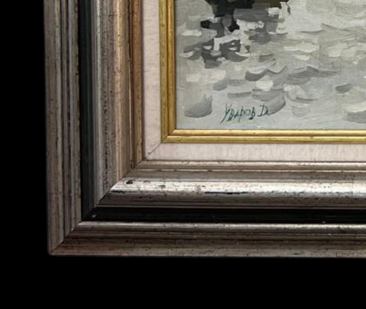 HUILE SUR TOILE D. YBAROV – VUE DE VENISE, XXème -photo-2