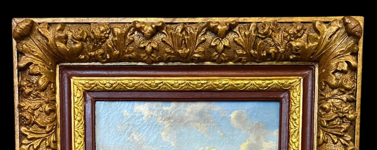 ÉCOLE ROMANTIQUE – VILLAGE SUR FOND DE MONTAGNE, XIXème-photo-2