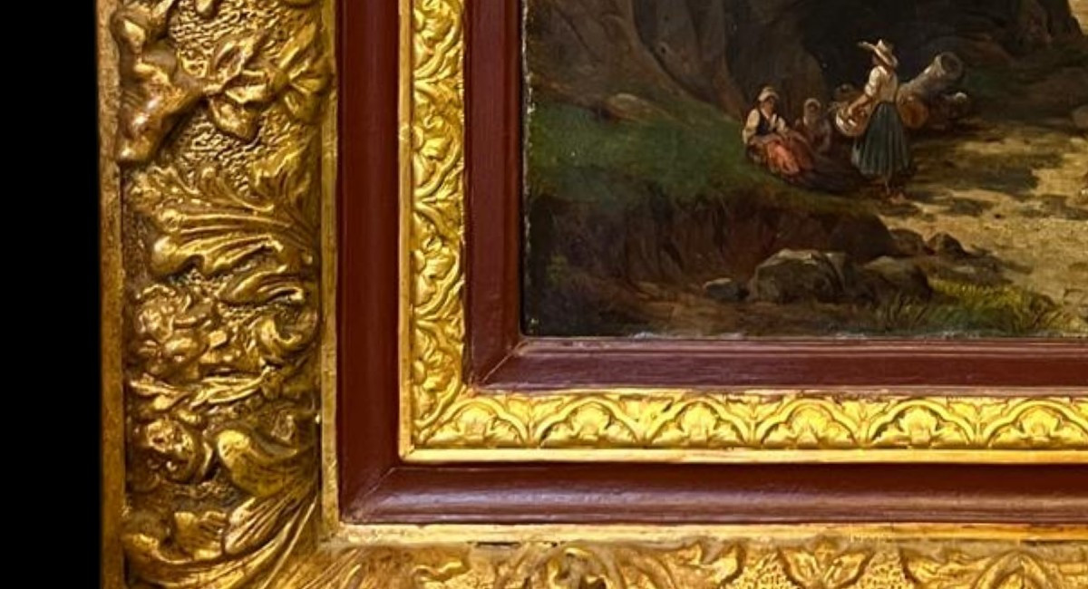 ÉCOLE ROMANTIQUE – VILLAGE SUR FOND DE MONTAGNE, XIXème-photo-4