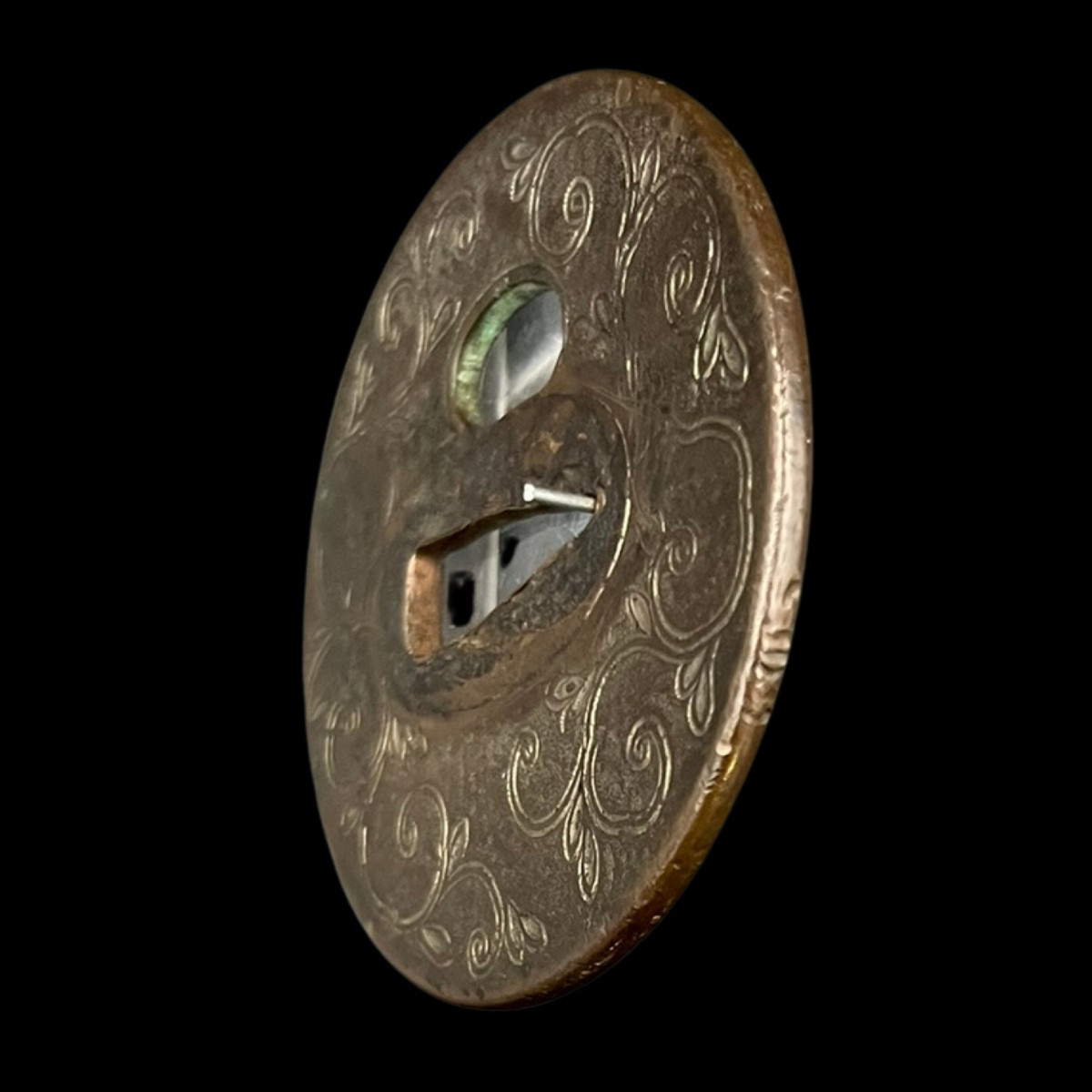 Iron Tsuba With Karakusa Decoration, Edo Period, 17th Century-photo-1