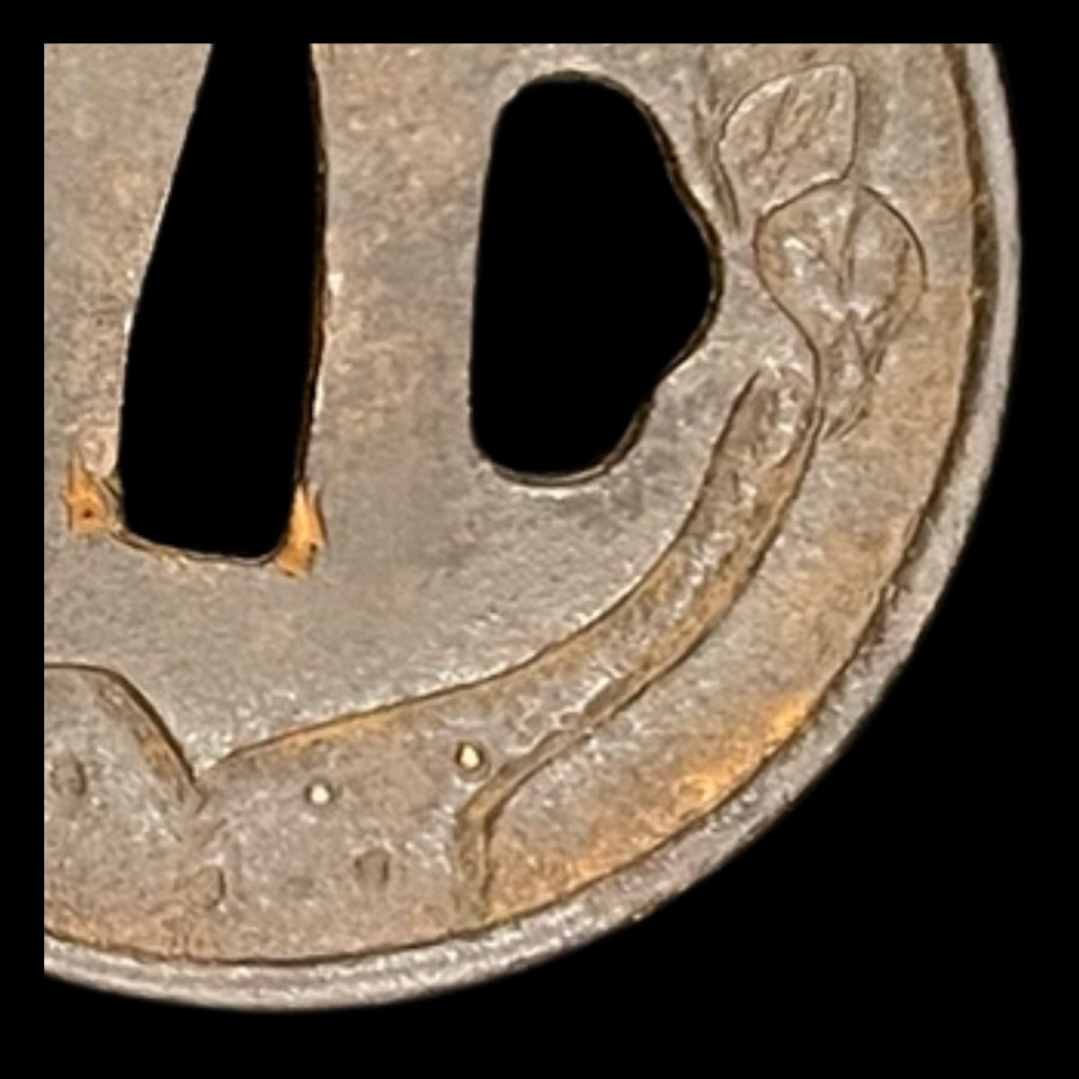 Iron Tsuba With Added Floral Decoration - Japan - Edo Period (17th - Early 19th Century)-photo-2