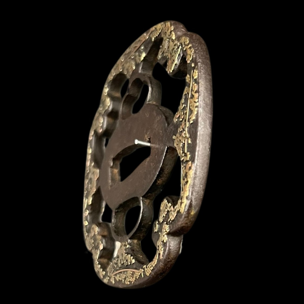 Iron Tsuba With Zōgan Decoration – Edo Period (17th–19th Century)-photo-2