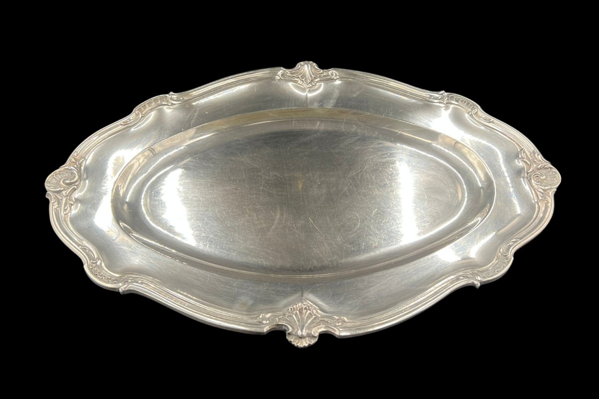Grand Plat ovale argent massif
