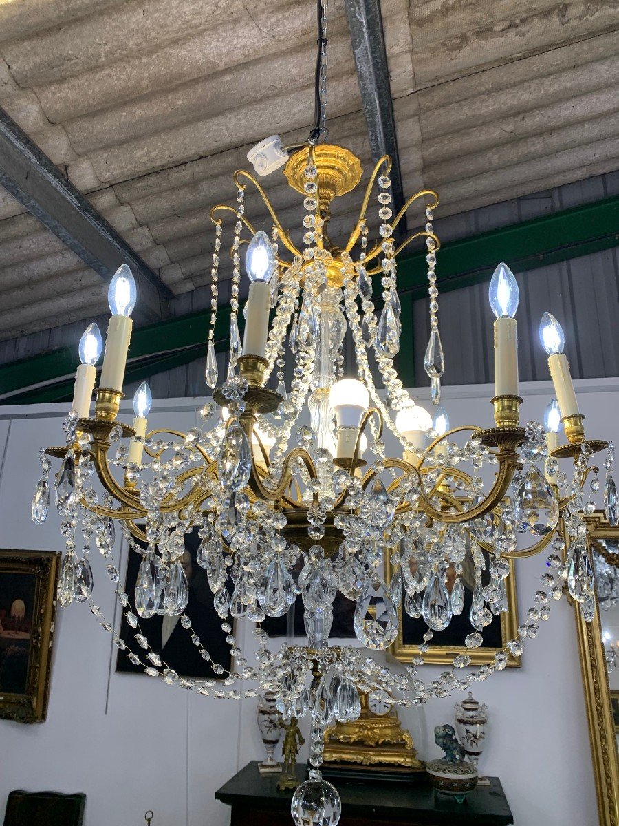 Very Large Chandelier With Pampilles 15 Lights-photo-3