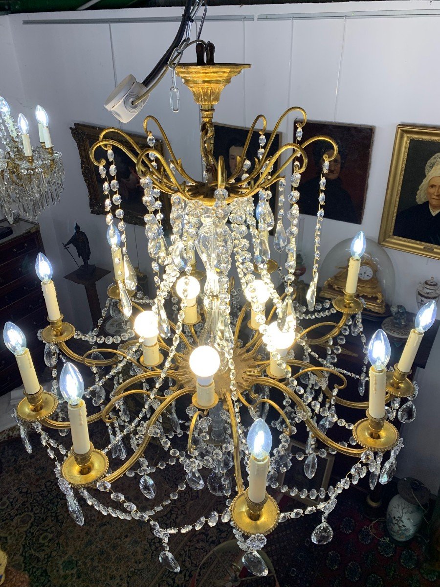 Very Large Chandelier With Pampilles 15 Lights-photo-5