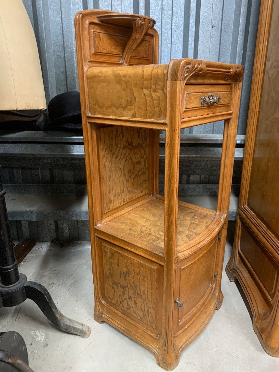 Louis Majorelle Seaweed Model Art Nouveau Bedside-photo-3