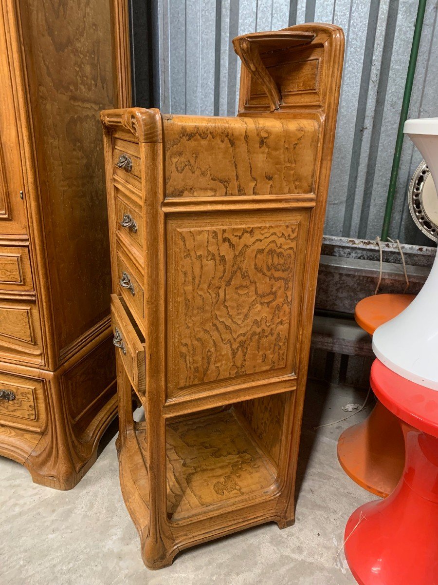 Louis Majorelle Seaweed Model Art Nouveau Bedside-photo-3