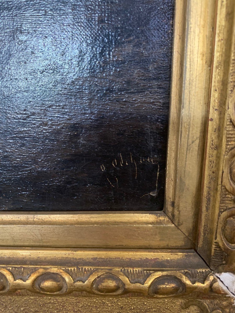 Seaside Marine Painting Signed Godchaux-photo-3