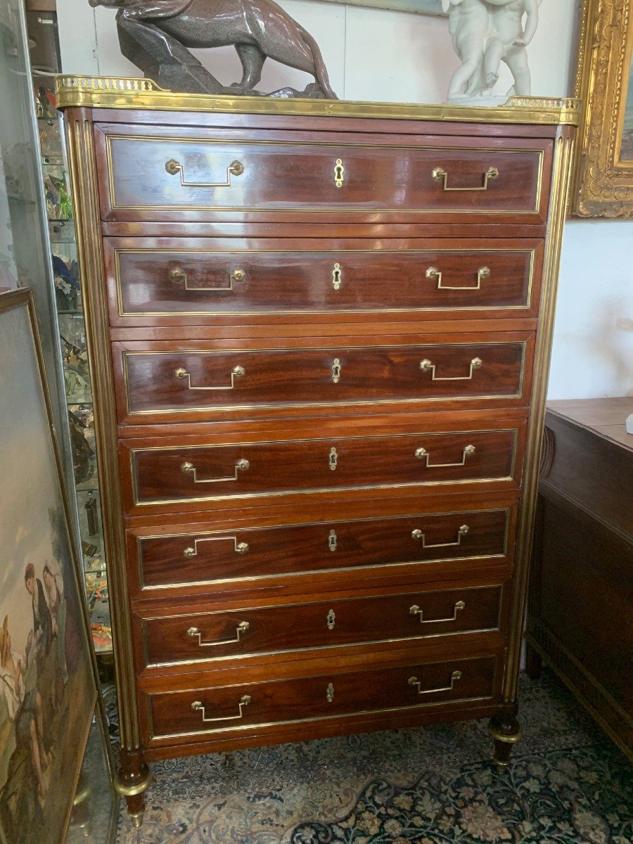 Semainier Acajou Style Louis XVI Du 19ème