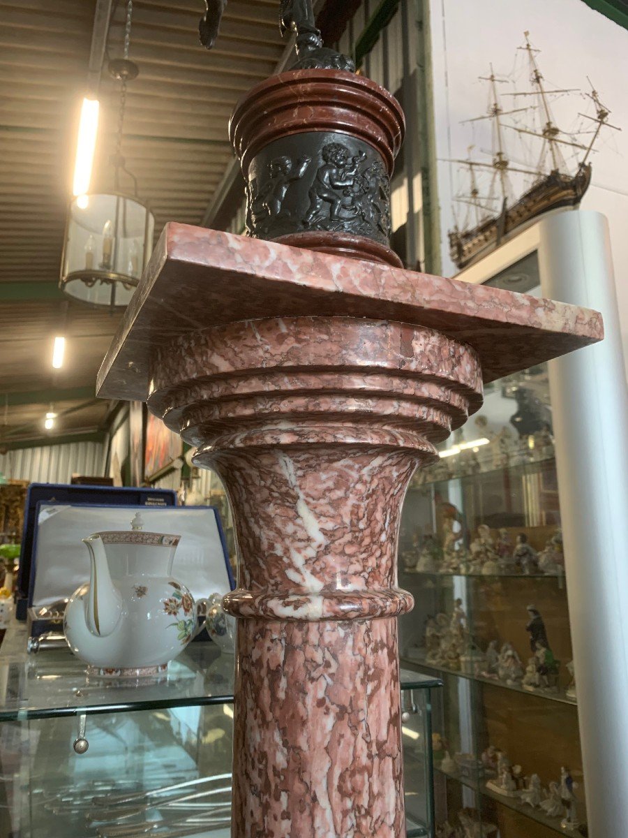 19th Century Marble Bolster 120 Cm-photo-3