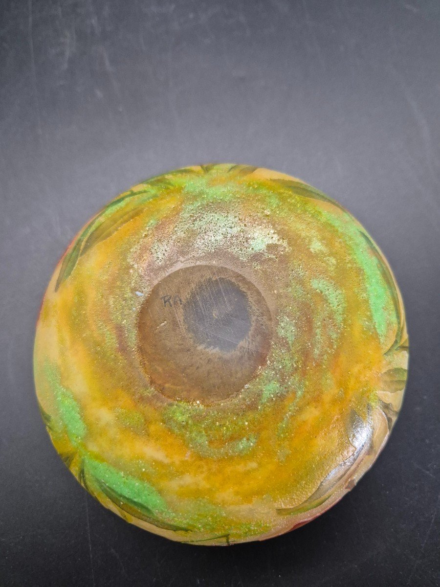 Coupe Daum Pate De Verre Dégagée à l'Acide-photo-3