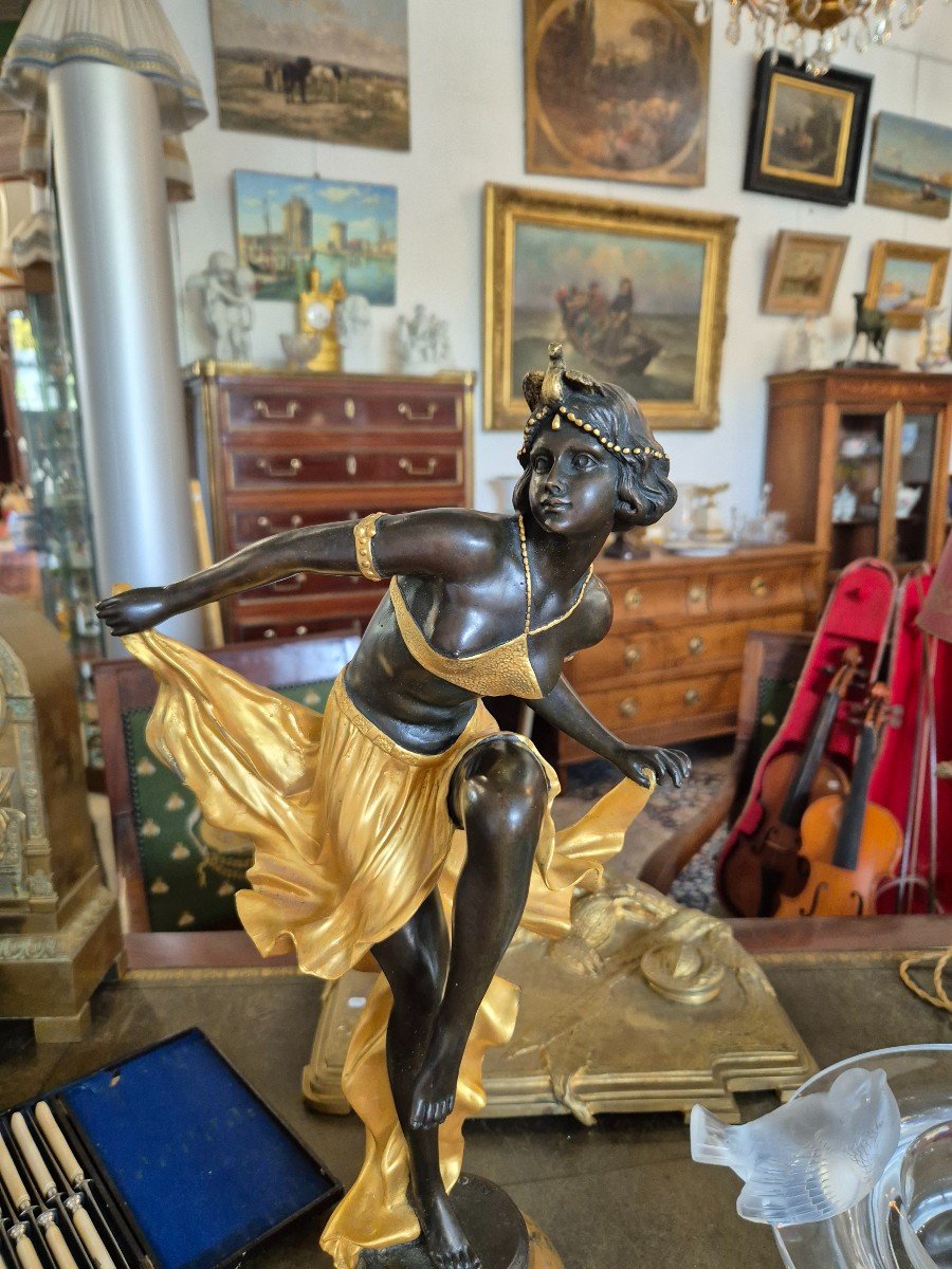 Affortunato Gory Bronze Statue Dancer With Skirt 50 Cm-photo-2
