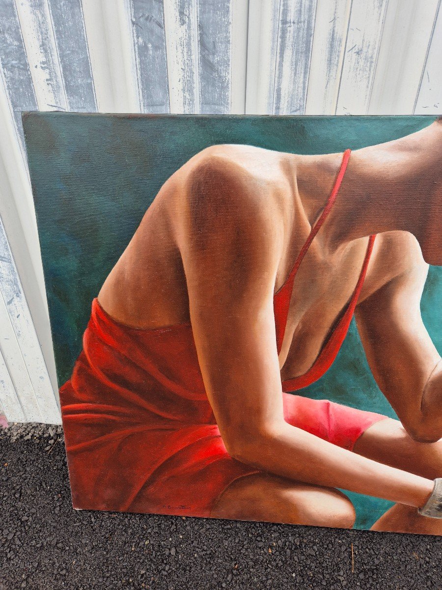 Baton Rouge Painting By Annick Bouvattier Oil On Canvas Portrait-photo-4
