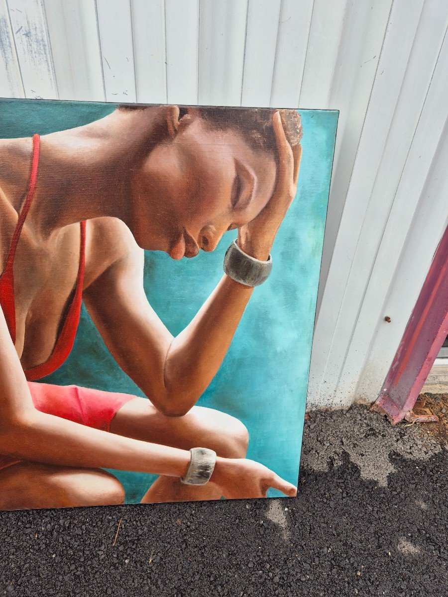 Baton Rouge Painting By Annick Bouvattier Oil On Canvas Portrait-photo-1