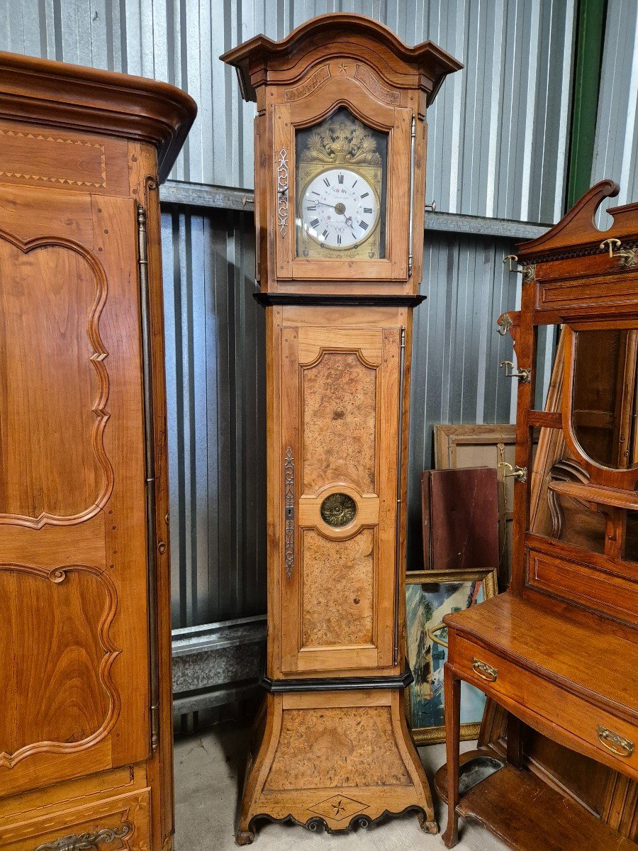 Comtoise Charentaise Parquet Clock Monthly Movement 19th Century
