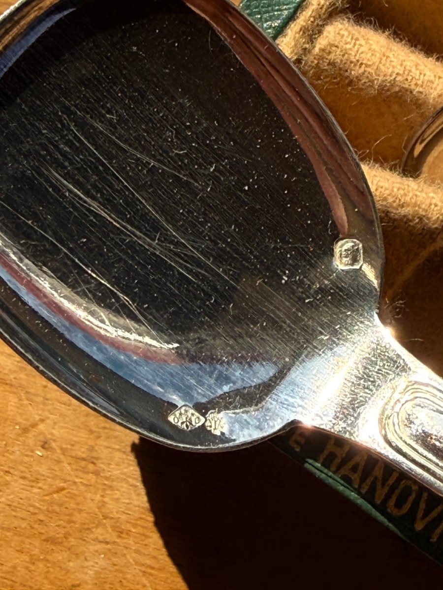 CHRISTOFLE 12 cuillères à glace ARGENT MASSIF modèle JOUBERT -photo-2