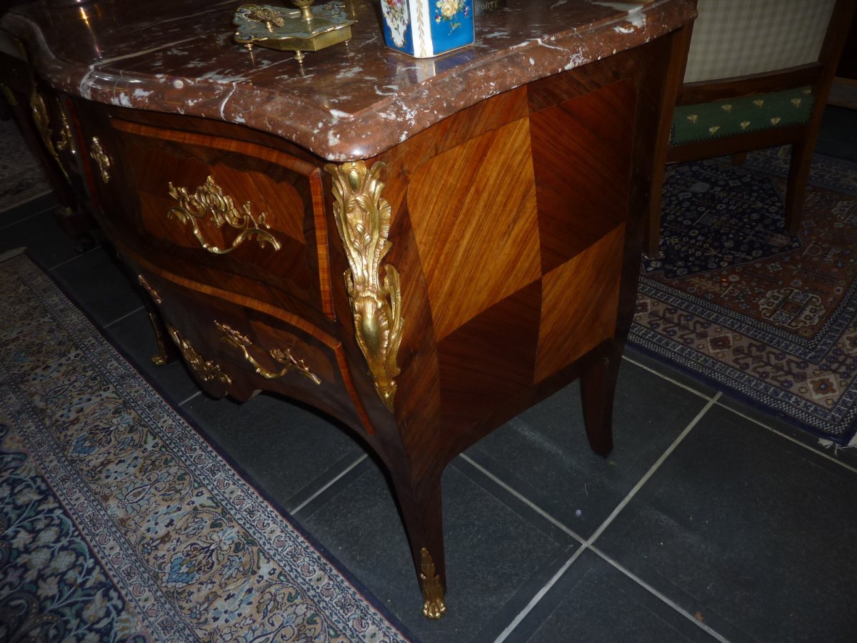 Commode Galbée Style Louis XV époque 19ème-photo-3