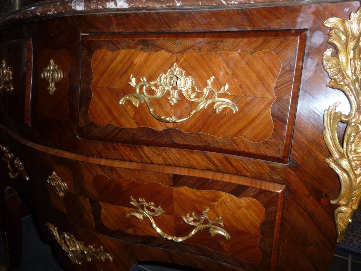 Commode Galbée Style Louis XV époque 19ème-photo-4