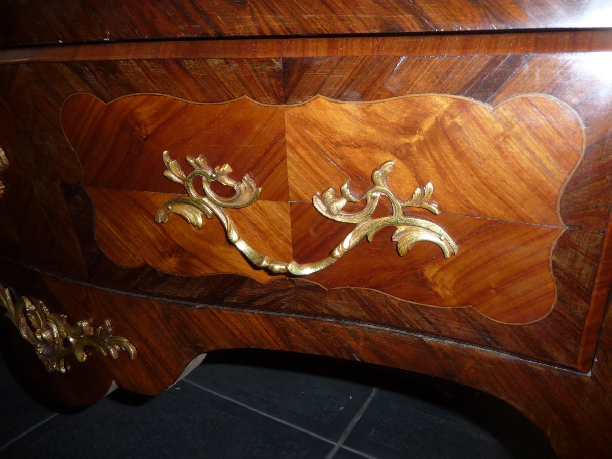 Commode Galbée Style Louis XV époque 19ème-photo-1