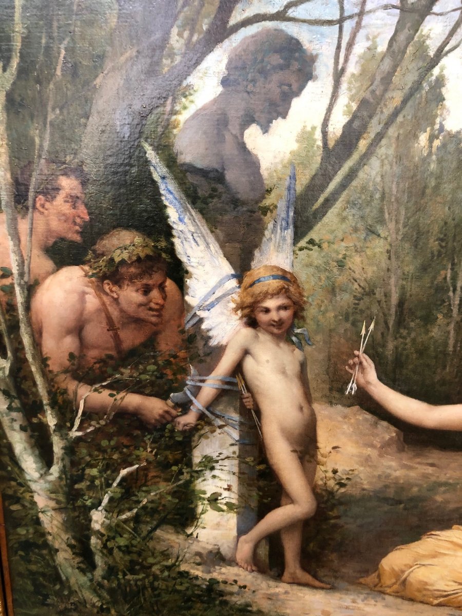 Tableau Peinture 19ème De Emile Henri Laporte 1877-photo-2