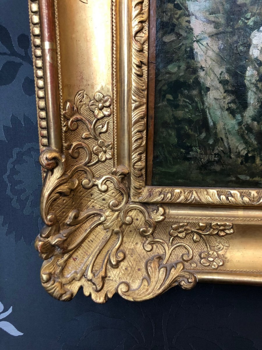 Tableau Peinture 19ème De Emile Henri Laporte 1877-photo-2