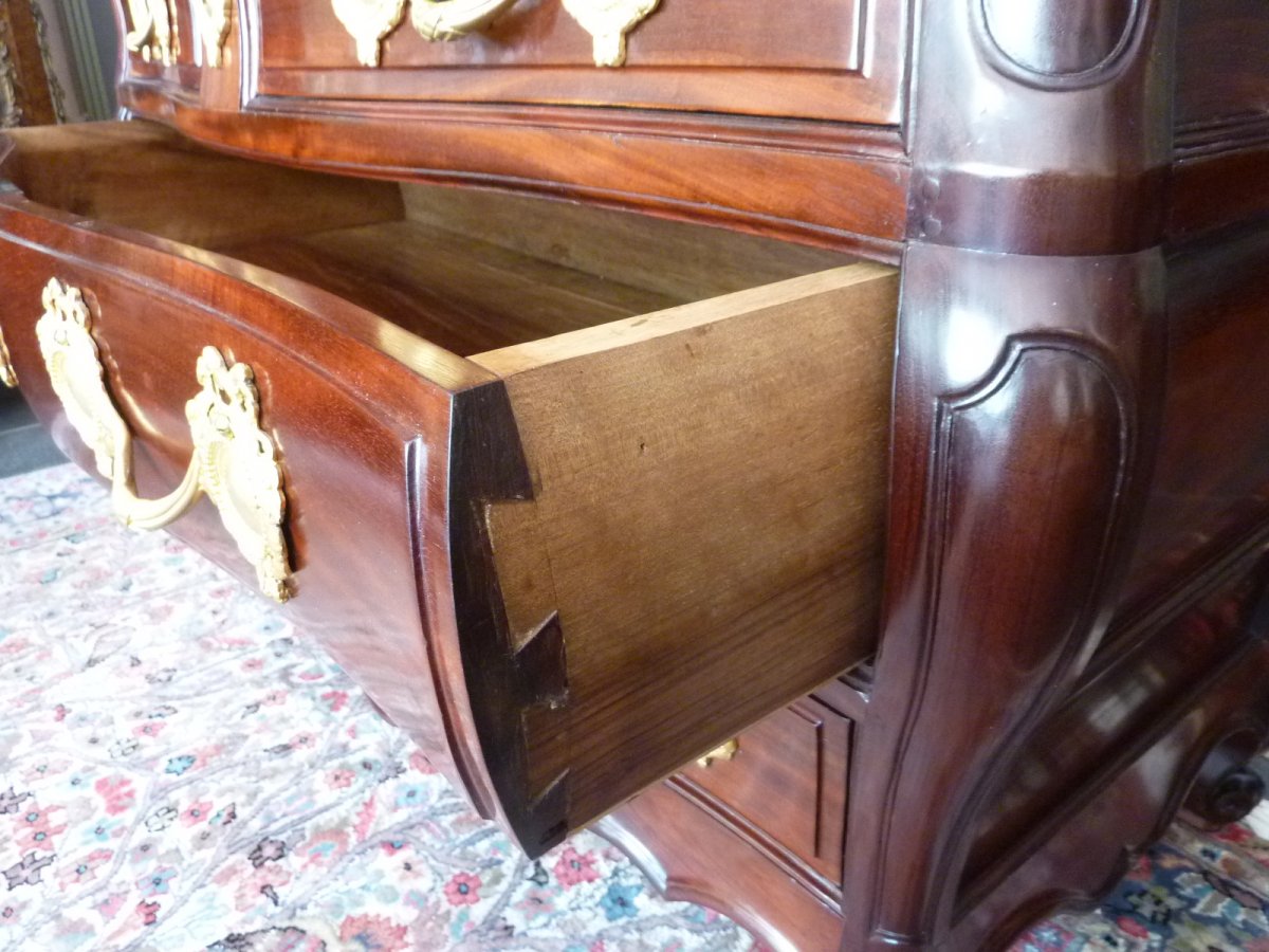 Commode Bordelaise En Acajou De Cuba époque XVIIIe-photo-6