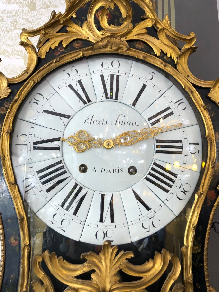 Large Louis XV 18th Century Cartel With Martin Varnish 150 Cm-photo-2