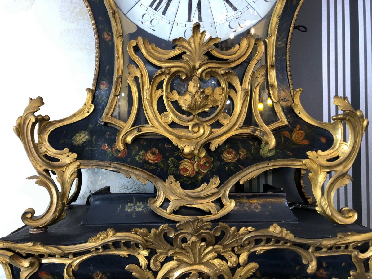 Large Louis XV 18th Century Cartel With Martin Varnish 150 Cm-photo-3