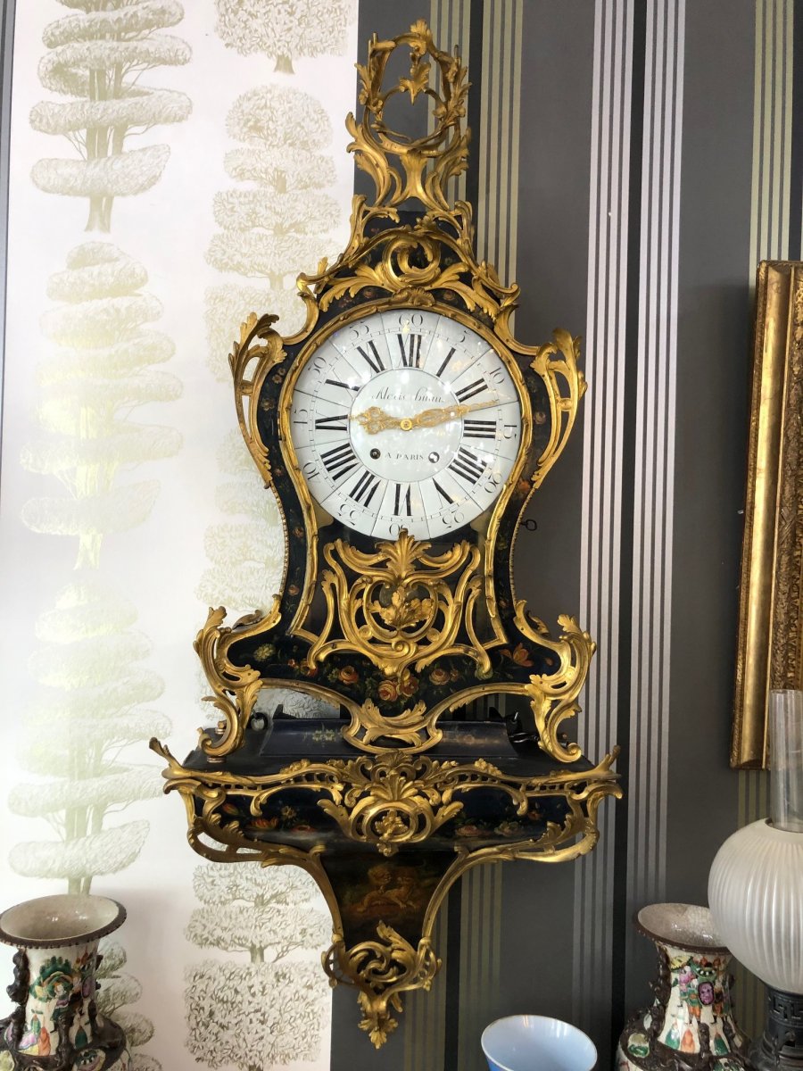 Large Louis XV 18th Century Cartel With Martin Varnish 150 Cm