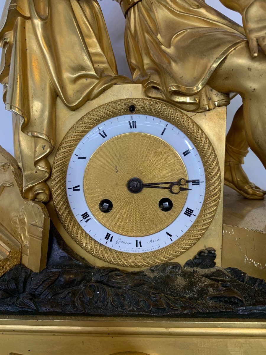 Directory Clock In Gilt Bronze 52 Cm-photo-3