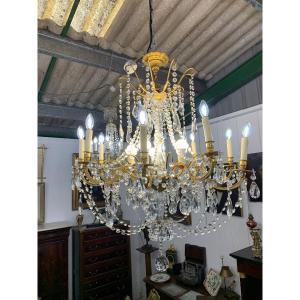 Very Large Chandelier With Pampilles 15 Lights