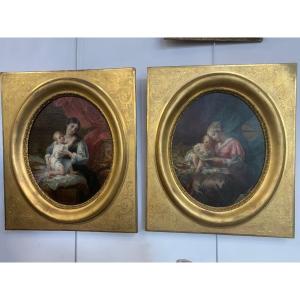 Pair Of Paintings Signed Lanfant De Metz