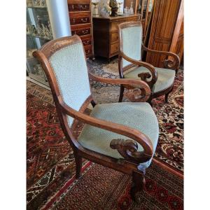 Pair Of Charles X Armchairs