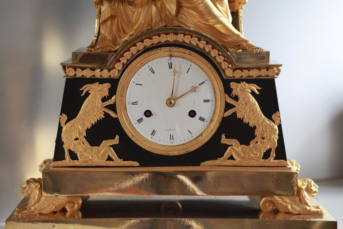 Large Empire Period Clock - The Birth Of Napoleon Ii-photo-4