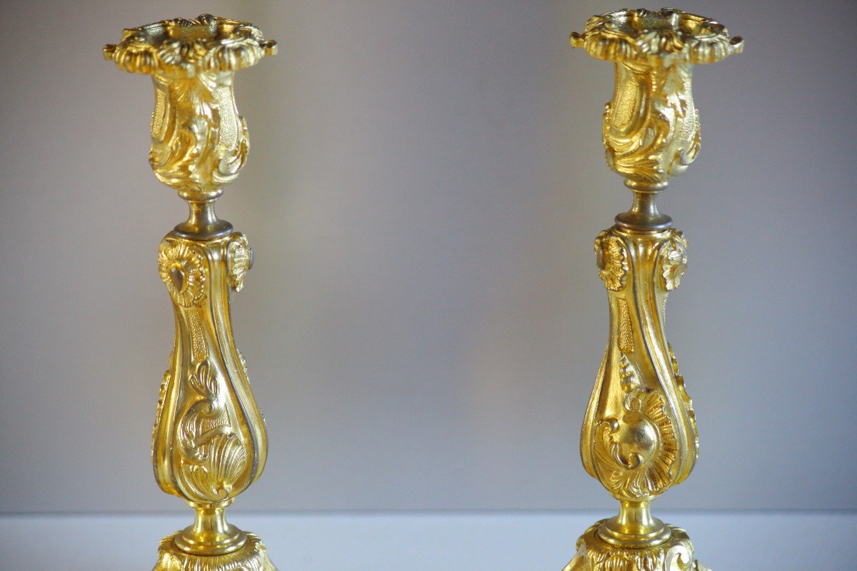 Pair Of Candlesticks - Model Of King Louis-philippe-photo-4