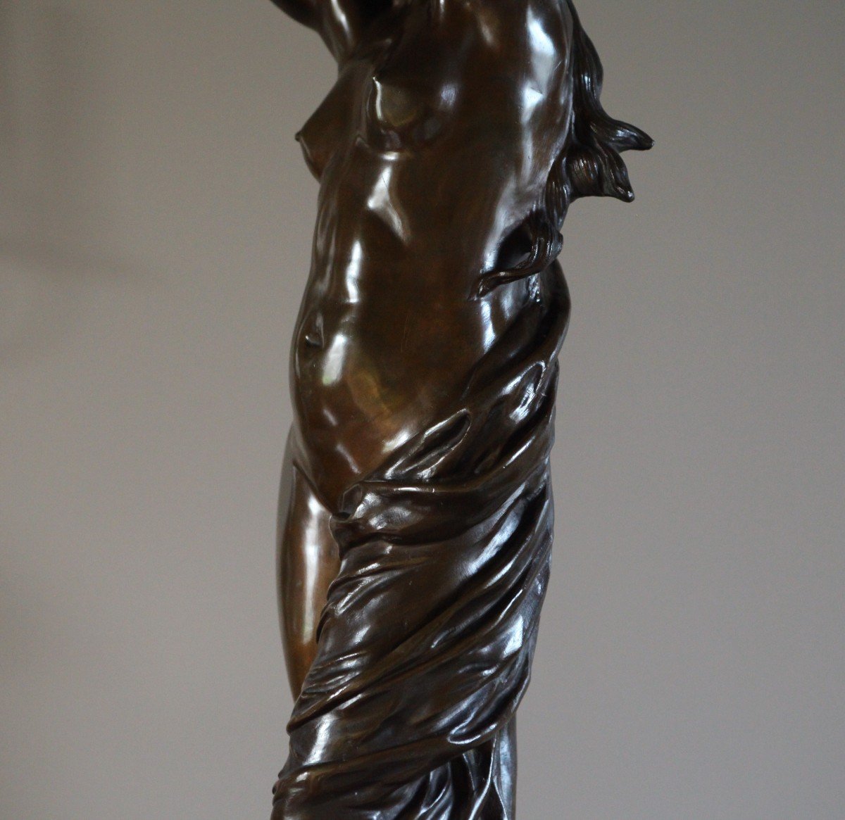 Large Bronze Signed Gadaix - H : 87 Cm-photo-3