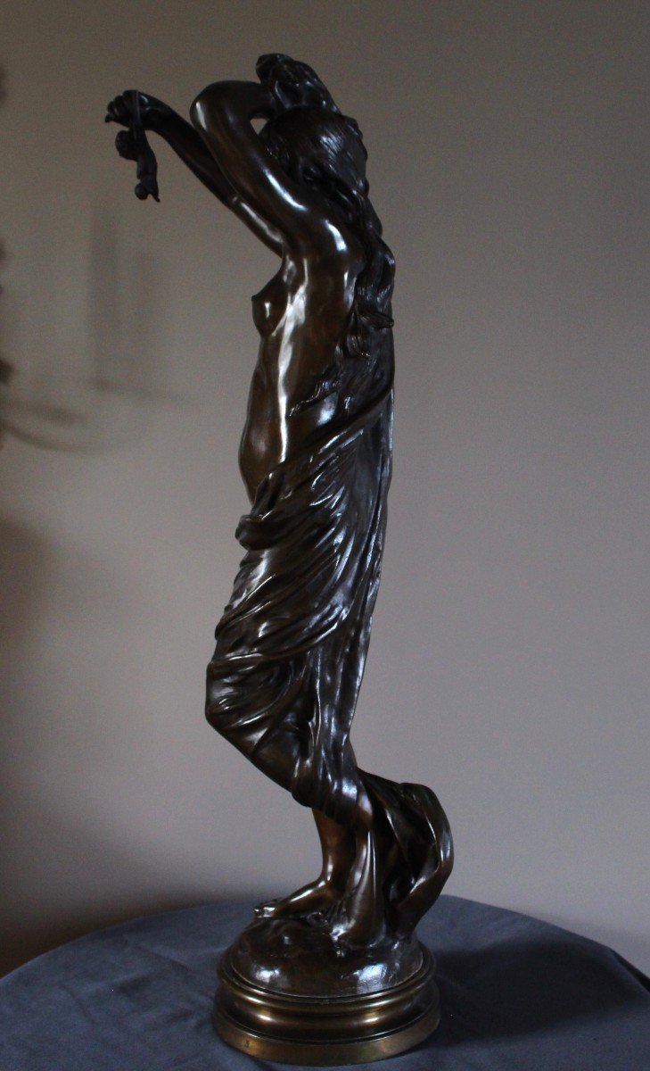 Large Bronze Signed Gadaix - H : 87 Cm-photo-2