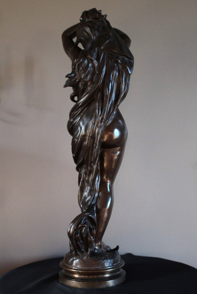 Large Bronze Signed Gadaix - H : 87 Cm-photo-4