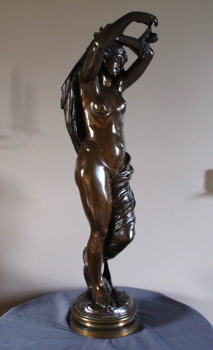 Large Bronze Signed Gadaix - H : 87 Cm