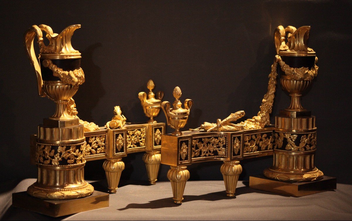 PAIRE DE CHENETS SIGNES SAUTEL-photo-4