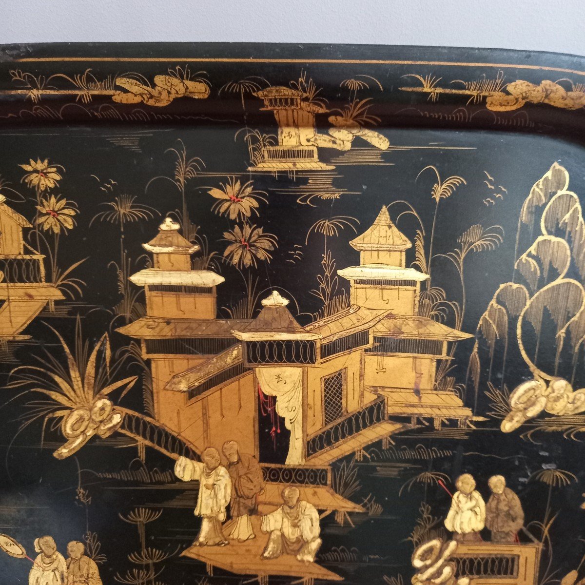 Tray In Painted Metal - Magots Decoration-photo-4