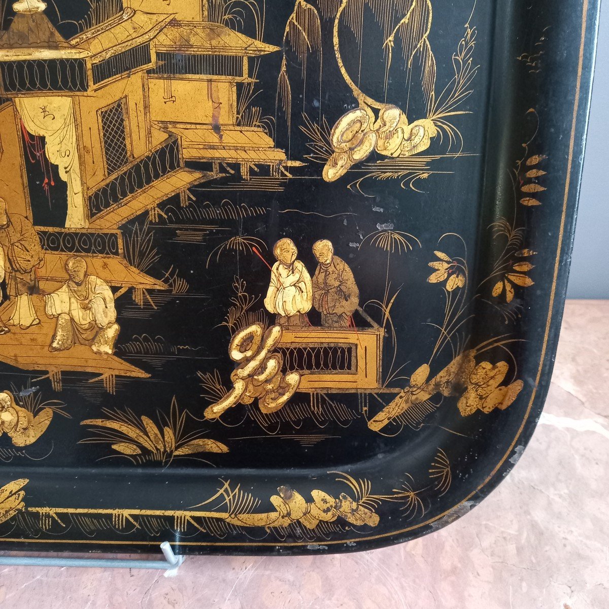 Tray In Painted Metal - Magots Decoration-photo-2