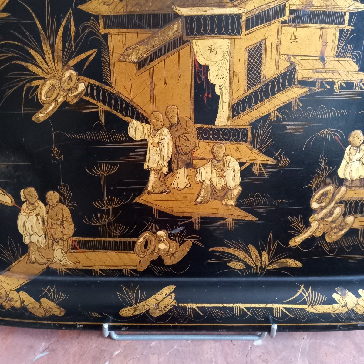 Tray In Painted Metal - Magots Decoration-photo-3