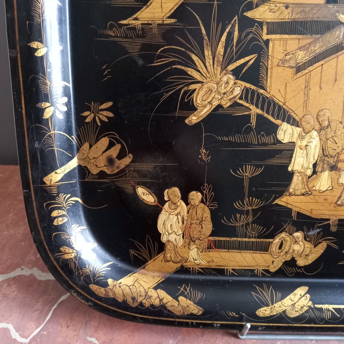 Tray In Painted Metal - Magots Decoration-photo-4